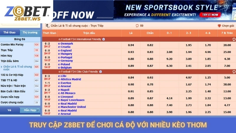 Cá cược bóng đá Z8bet | Soi kèo thơm, bắt kèo chuẩn xác 2 Truy cập Z8bet để chơi cá độ với nhiều kèo thơm