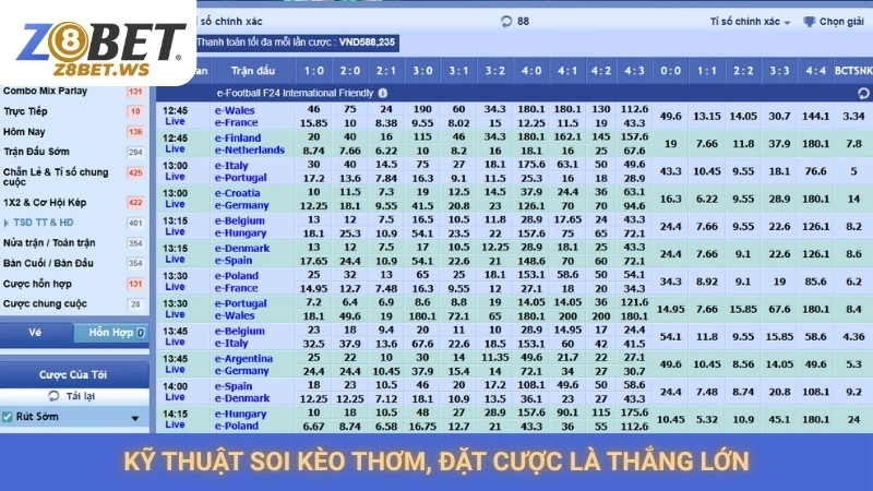 Cá cược bóng đá Z8bet | Soi kèo thơm, bắt kèo chuẩn xác 3 Kỹ thuật soi kèo thơm, đặt cược là thắng lớn