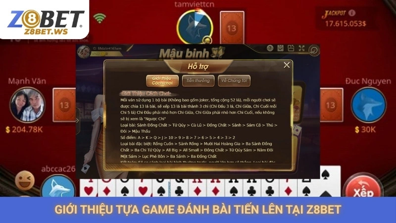 Chơi tiến lên miền Nam Z8bet | Mẹo giữ bài, chặn heo hay 1 Giới thiệu tựa game đánh bài tiến lên tại Z8bet
