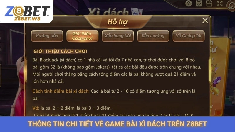 Xì dách online Z8bet | Luật chơi & chiến thuật kéo bài hay 1 Thông tin chi tiết về game bài xì dách trên Z8bet